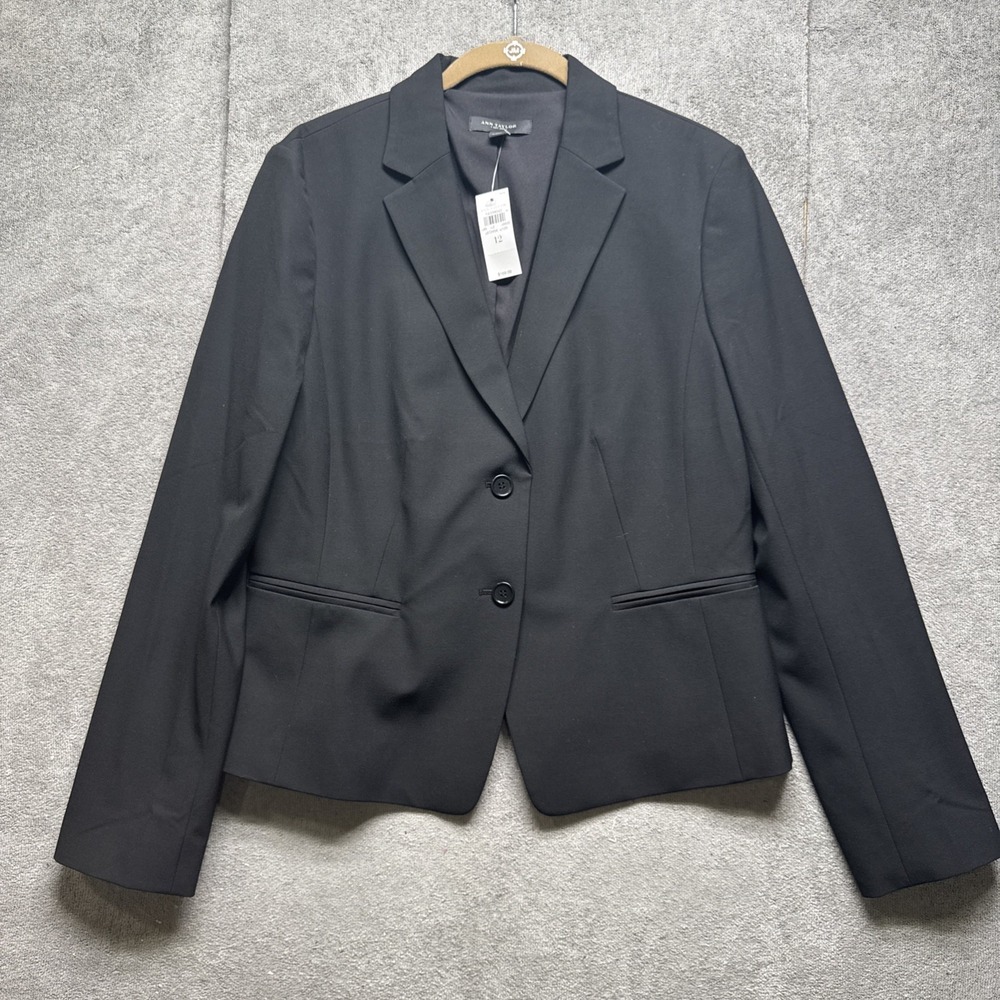 Ann Taylor Black Blazer Women's Size 12‎ Career Work Office Jacket Classic